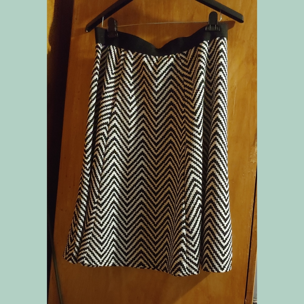 ❤Black & White Chevon Design Skirt